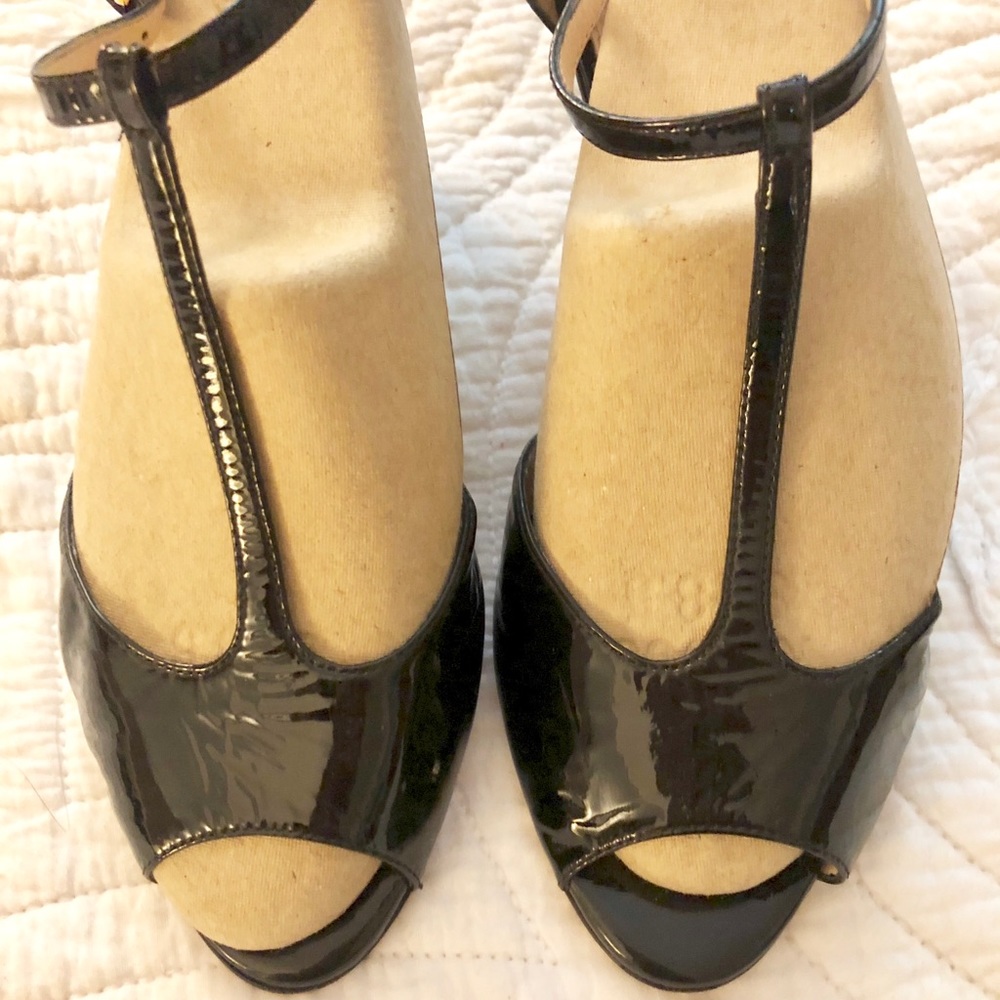 Prada Patent Leather Peep Toe Heels